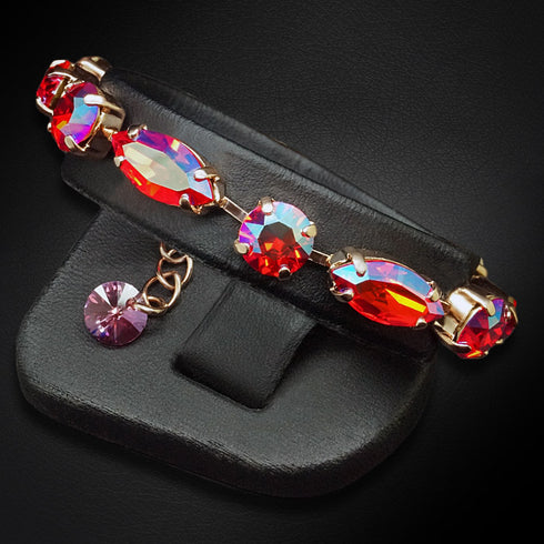 Браслет "Šiks II (Light Siam Shimmer)" с кристаллами Swarovski™